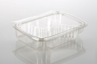 T22567 30 oz. 4 Compartment Rectangle Tamper Evident Container